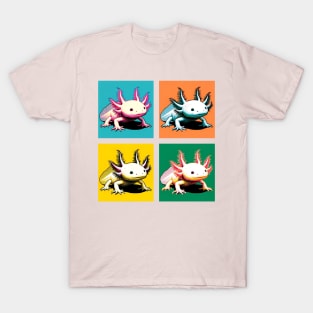 Albino Axolotl Pop Art - Cool Aquatic Creature T-Shirt